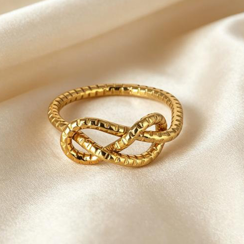 Textured Brass Knot Ring Fashion Women Statement Finger Ring 4 1